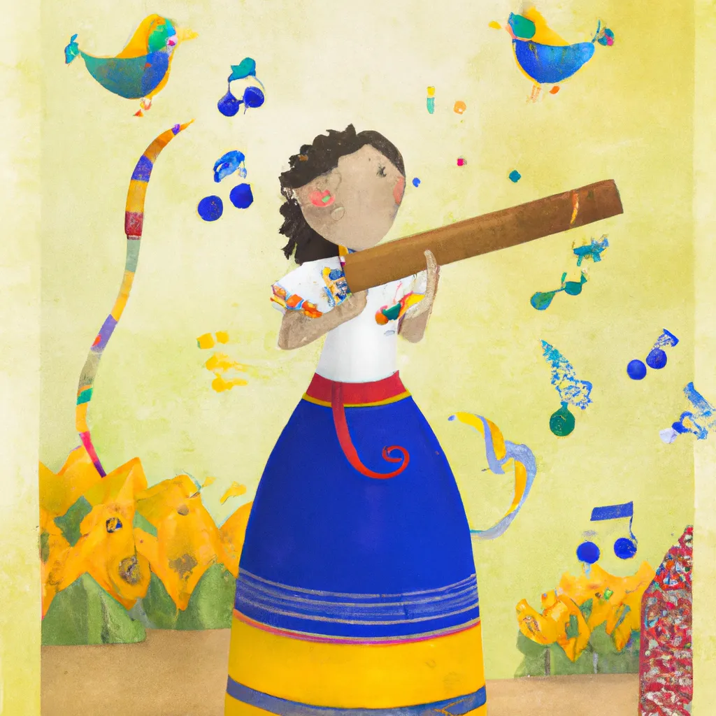 uma cena gráfica de como e o solo da musica o menina da gaita