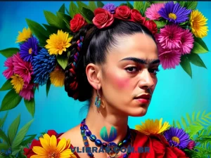 capa do post "Top 7 Livros Imperdíveis sobre Frida Kahlo" com uma ilustração