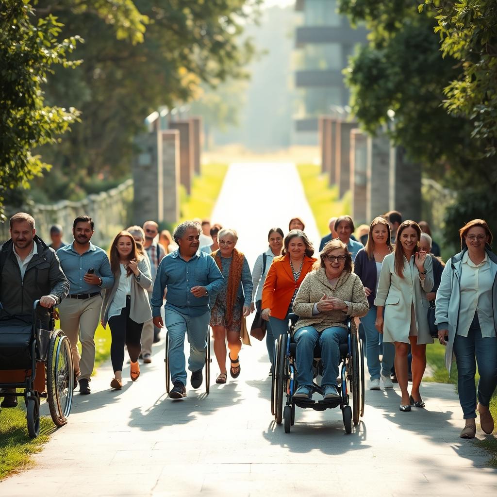 image Grupo de pessoas com deficiência em uma reunião, dialogando ativamente.