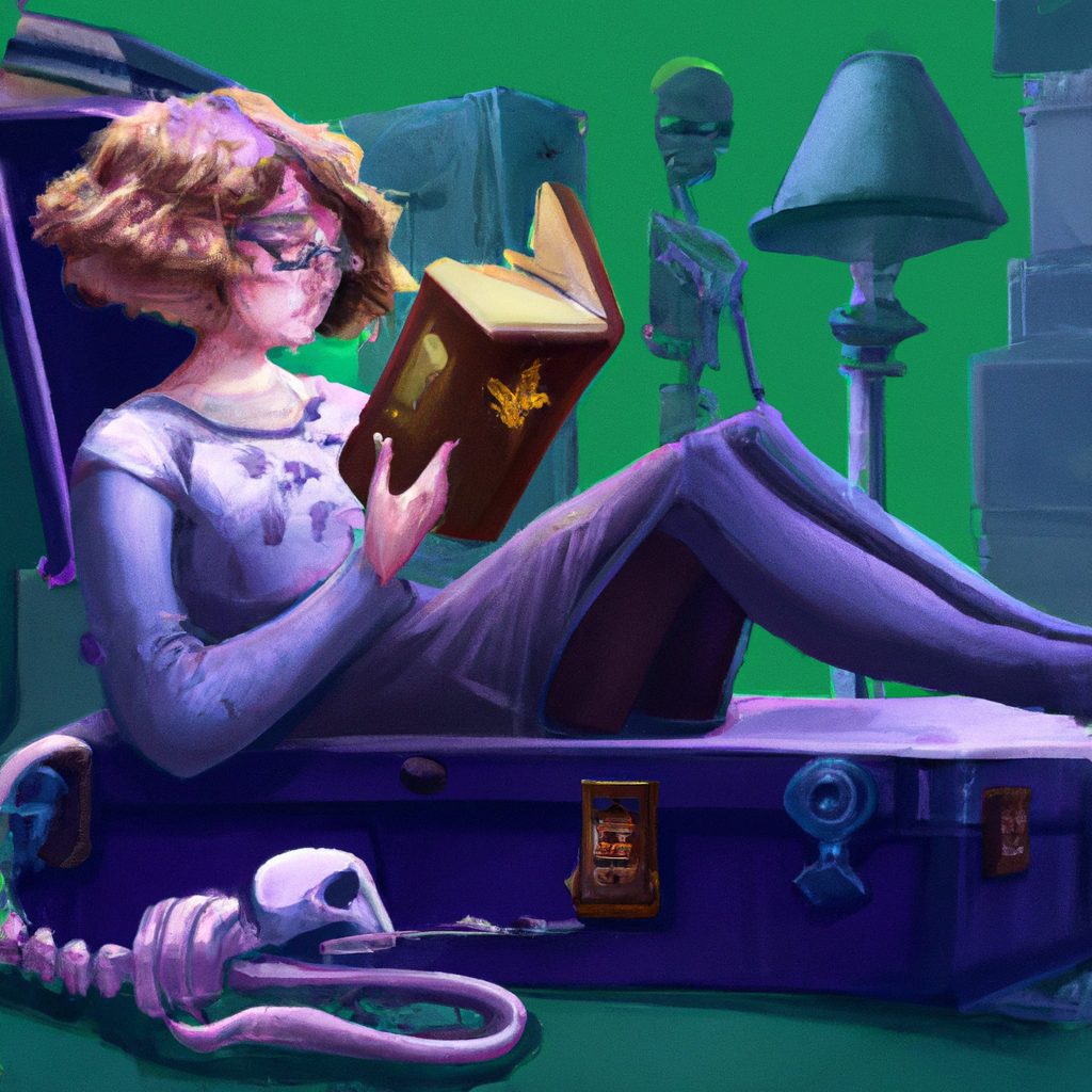 Arte digital de uma pessoa lendo livro sobre 