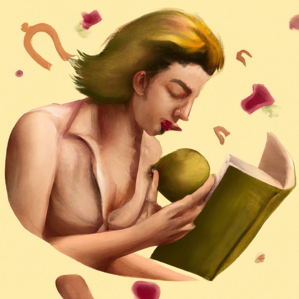 Os 10 melhores livros sobre frudivorismo para quem quer viver saudavelmente 11 Pintura de uma pessoa lendo um livro sobre