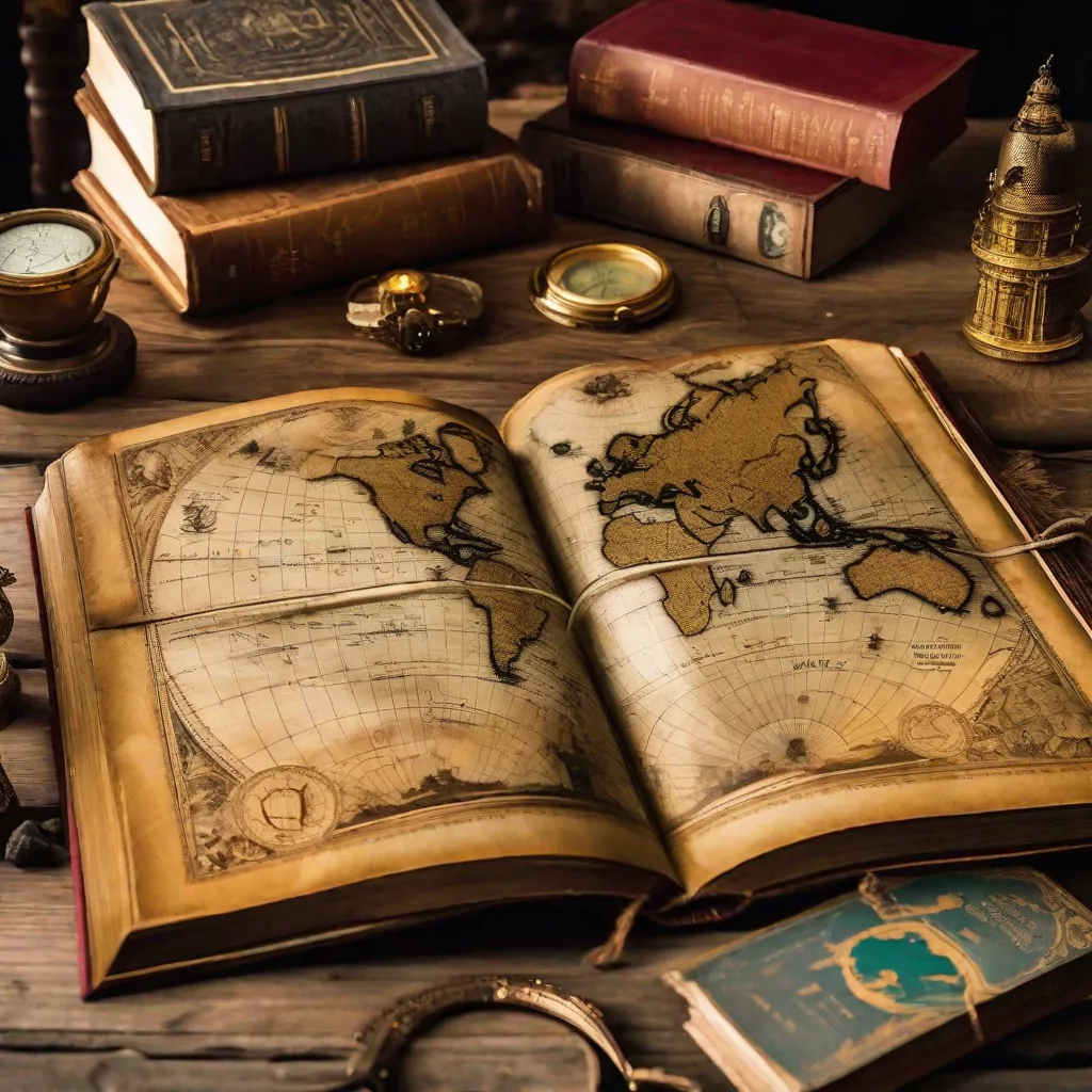 Fotos livro antigo ilustracoes mapas lupa