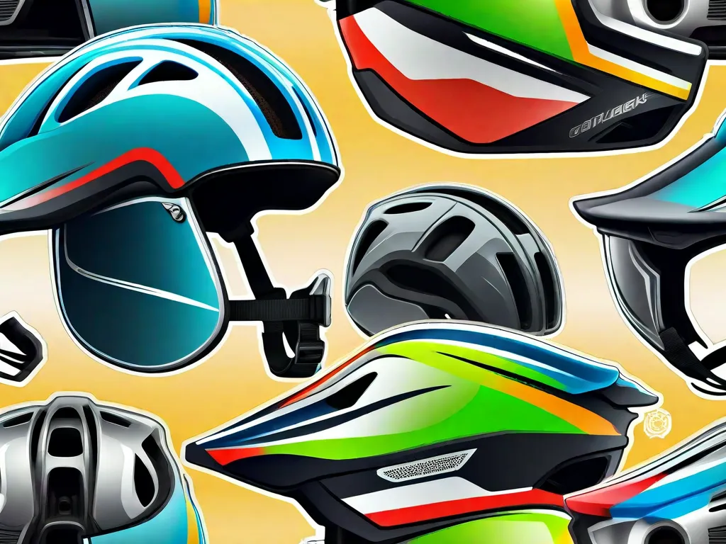 Uma imagem em close-up de um capacete de ciclista, mostrando seu design elegante e cor vibrante. O capacete está posicionado no guidão de uma bicicleta, simbolizando a importância de usá-lo para a segurança ao pedalar.