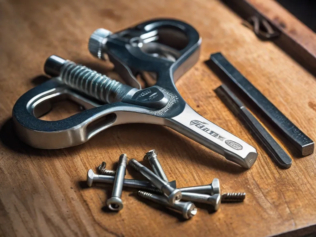 Uma imagem de uma chave de pedal de bicicleta e um conjunto de chaves allen dispostos em uma bancada de trabalho, prontos para serem usados para remover os pedais da bicicleta. As ferramentas estão organizadas de forma arrumada, destacando a importância de ter o equipamento certo para o trabalho.