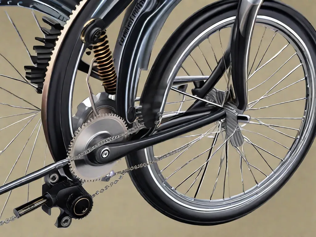 Uma imagem em close-up dos trocadores de marcha de uma bicicleta, com uma mão ajustando-os. O foco está nos detalhes intricados das engrenagens e nos dedos delicadamente manipulando as alavancas. Essa imagem representa o tema de identificação de problemas nas marchas e destaca a importância da manutenção adequada das marchas.
