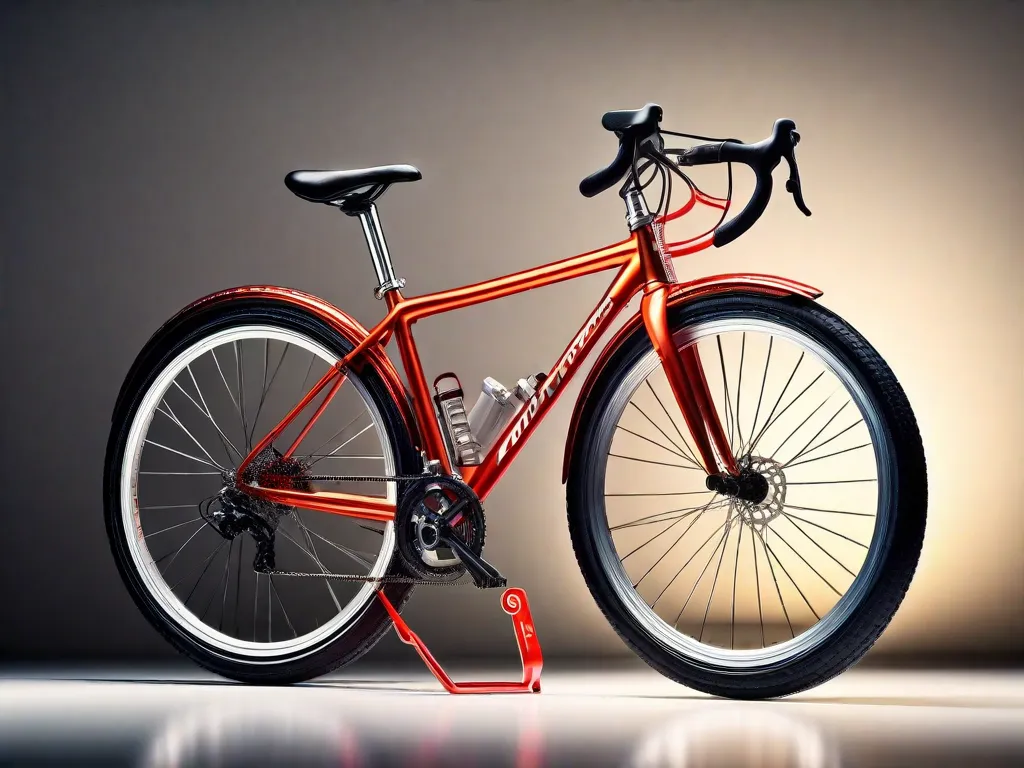 Uma imagem em close-up de uma fita métrica envolta no quadro de uma bicicleta, destacando a importância de verificar o tamanho do quadro para uma experiência de pedalada confortável e segura.