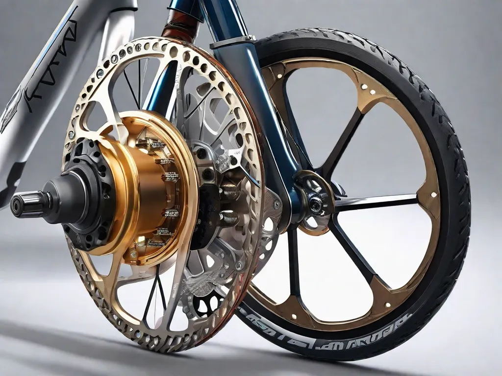 Uma imagem em close-up de um motor elétrico de bicicleta com vários componentes, mostrando os detalhes intricados e a tecnologia avançada que contribuem para o preço mais alto das bicicletas elétricas. A imagem destaca a qualidade da mão de obra e os recursos inovadores que justificam o custo.