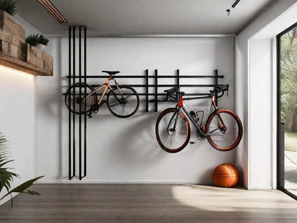 Um suporte de bicicleta compacto e fixado na parede que se integra perfeitamente em qualquer espaço pequeno, oferecendo uma solução prática e elegante para armazenar bicicletas. Seu design elegante permite uma instalação fácil e máxima utilização do espaço, tornando-o ideal para moradores urbanos ou aqueles com áreas de armazenamento limitadas.