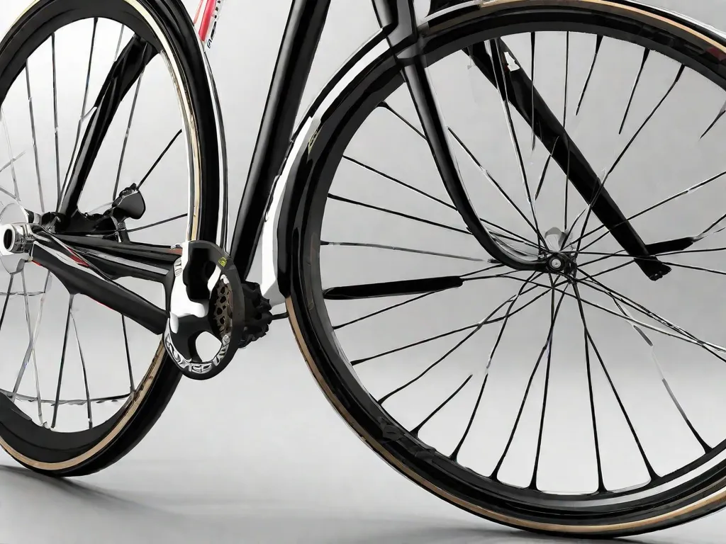 Descrição da imagem: Um close-up de uma roda de bicicleta com foco na borda. A borda é feita de material leve e durável e apresenta um design elegante. Os raios estão espaçados uniformemente e fixados com segurança, proporcionando estabilidade e resistência. Essa imagem representa os aspectos técnicos das bordas de bicicleta e destaca sua importância em garantir um passeio suave e seguro