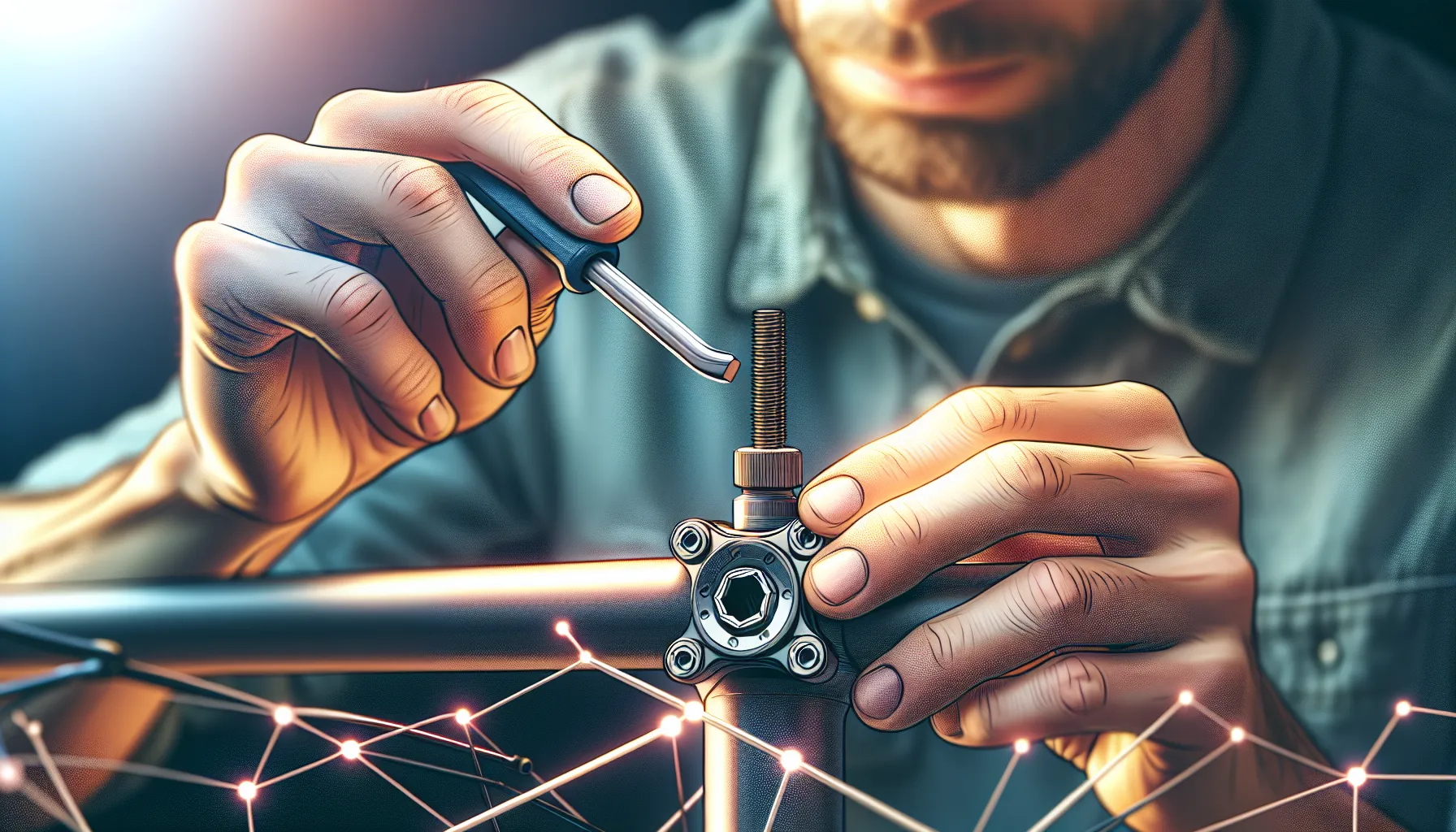 Ajustar corretamente a altura do guidão é importante para garantir uma posição confortável e segura ao pedalar. Para fazer isso, siga os seguintes passos:
1. Comece afrouxando os parafusos que prendem o guidão ao suporte do guidão na bicicleta. Geralmente, há dois parafusos na parte superior do suporte.
2. Em seguida, ajuste a altura do guidão de