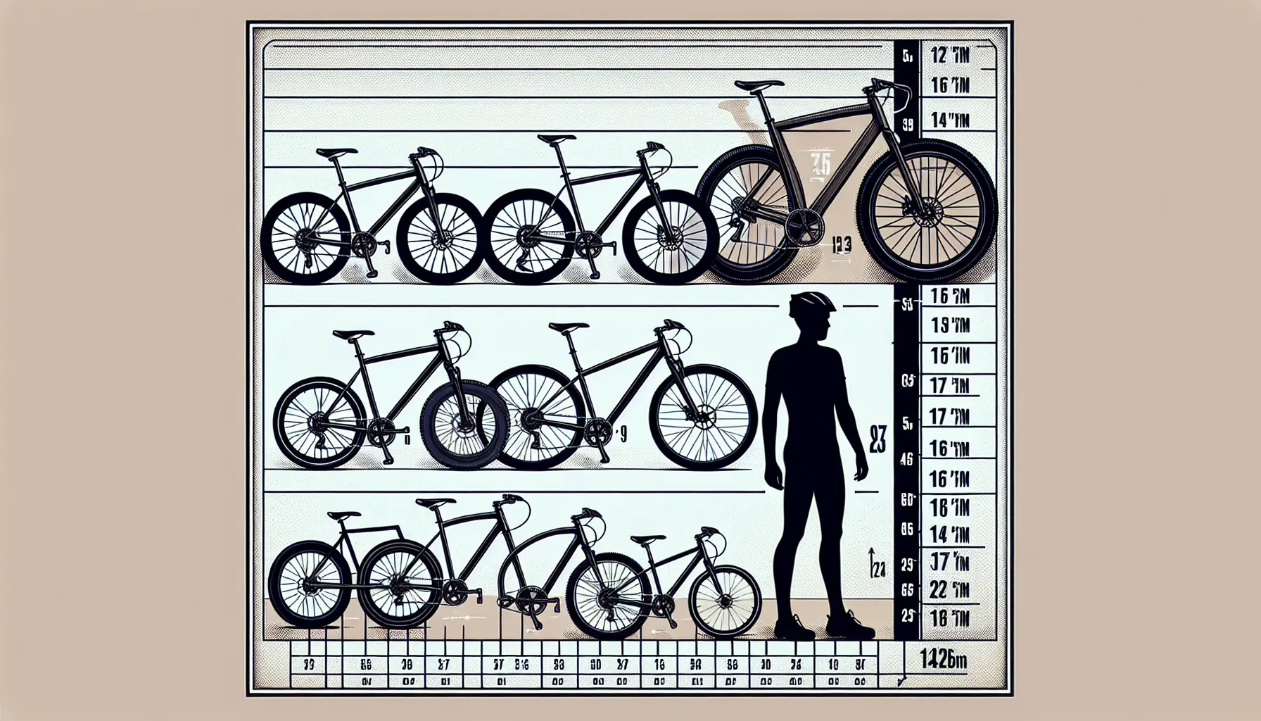 Escolher o tamanho correto de quadro de bicicleta é essencial para garantir um passeio confortável e seguro. Aqui estão algumas dicas para ajudá-lo a encontrar o tamanho adequado:
1. Meça sua altura: Comece medindo sua altura em centímetros. Isso será útil para determinar o tamanho do quadro que se adequa melhor a você.
2. Consulte uma tabela de tamanhos: Cada fabricante de