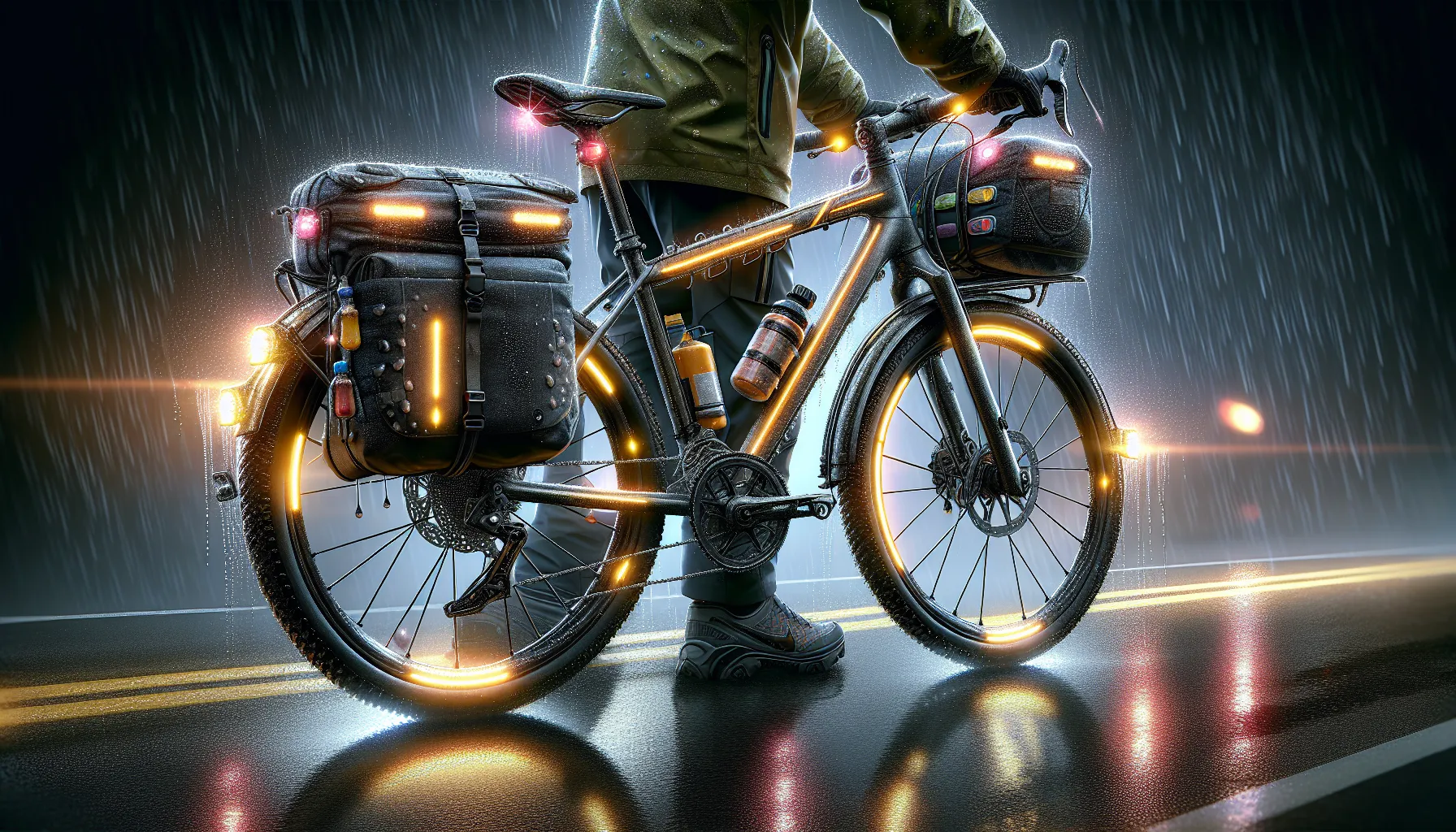 Pedalar em condições de chuva intensa pode ser desafiador, mas com a preparação certa, é possível aproveitar a pedalada mesmo nessas condições. Aqui estão algumas dicas para se preparar:
1. Escolha a roupa certa: Use roupas impermeáveis e respiráveis, como uma jaqueta e calças de chuva. Certifique-se de que suas roupas estejam bem ajustadas para evitar que a