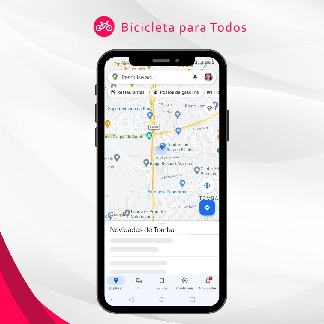 foto da interface do google maps