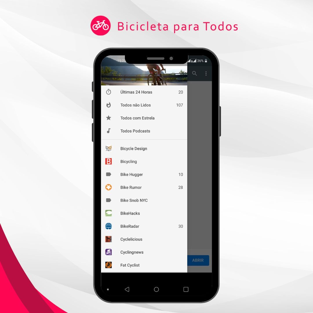 foto da interface do cycling news