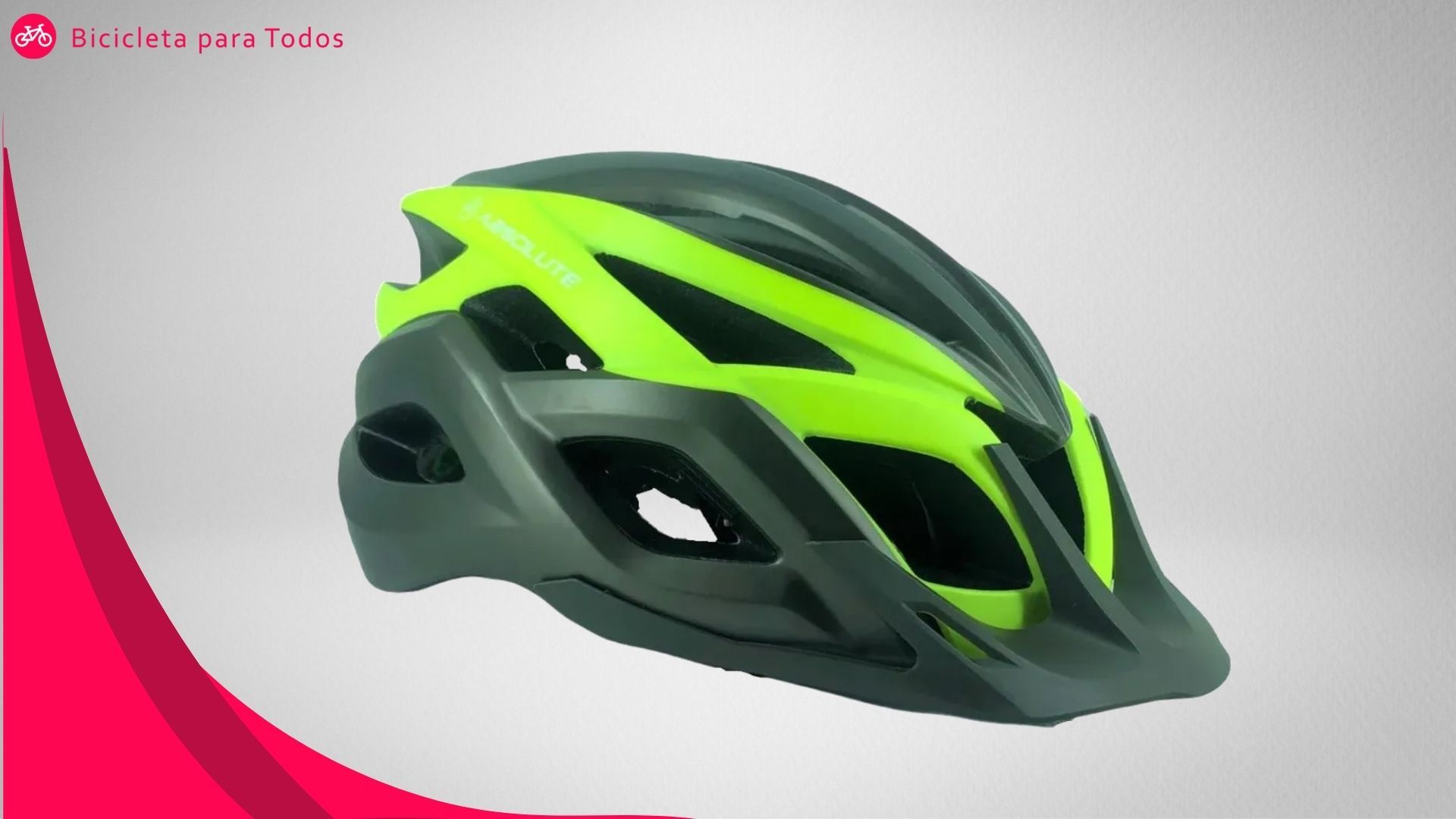 foto do capacete absolute wild na cor verde e cinza