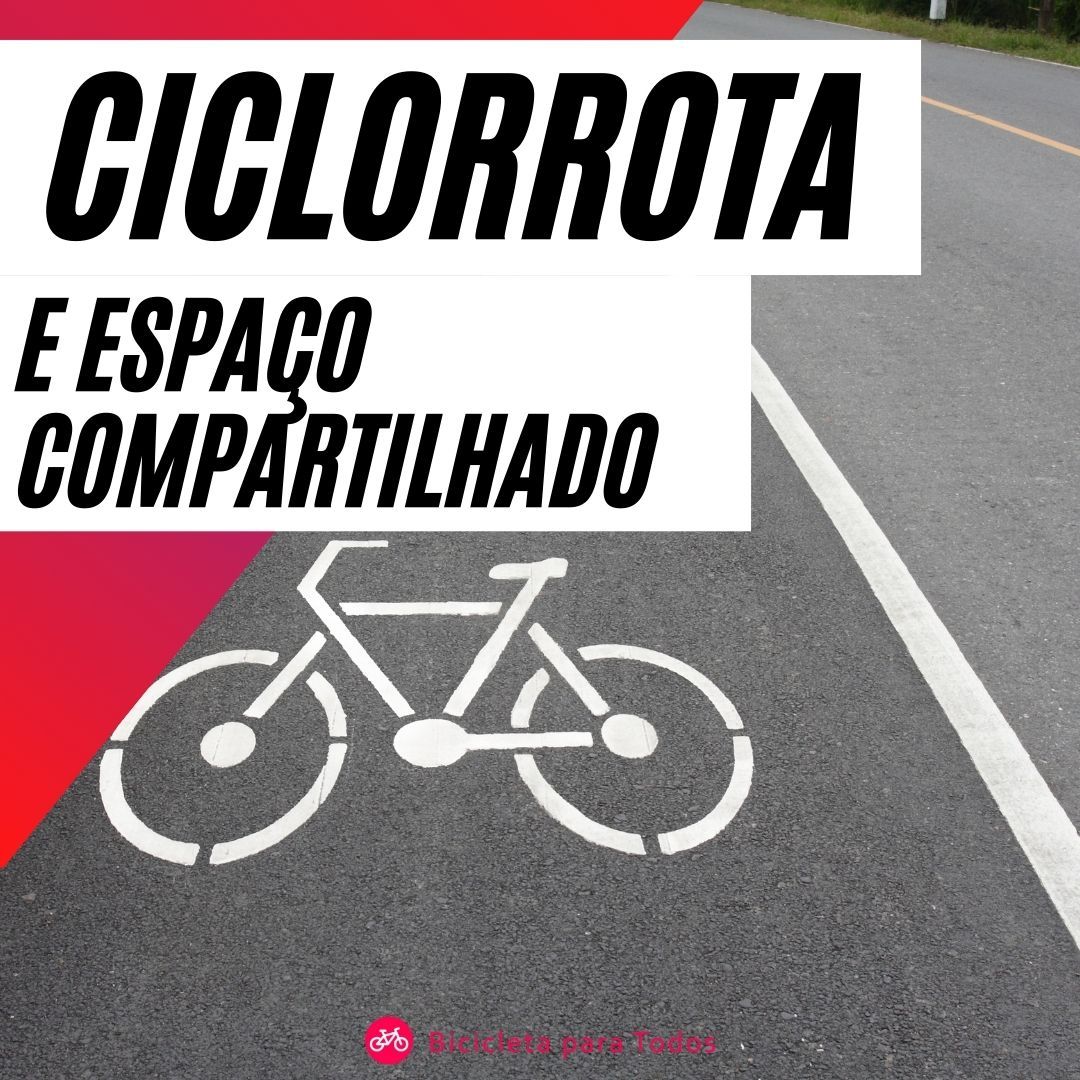 foto com legenda ciclorrota e espaço compartilhado