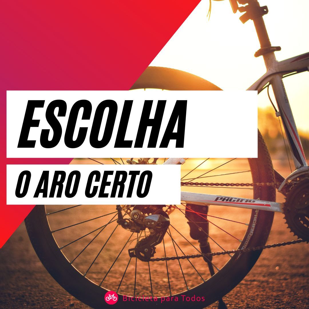 foto da roda de uma bicicleta no por do sol com legenda escolha o aro certo