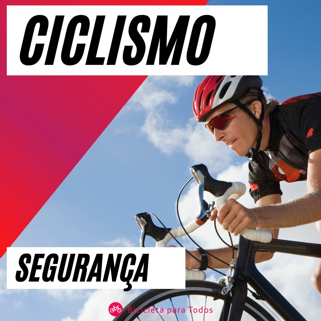 Foto de um homem pedalando em uma speed com legenda ciclismo segurança