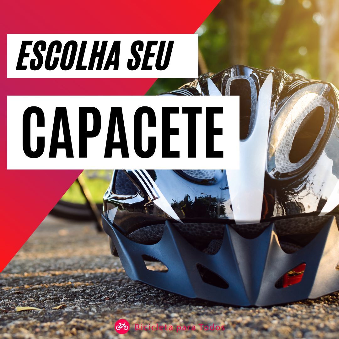 foto de capacete no chão com legenda escolha seu cpaacete