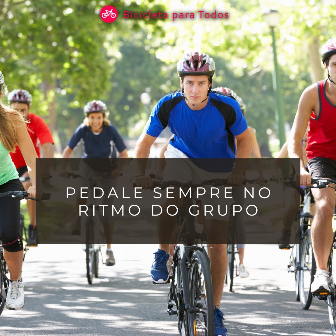 foto com legenda pedale sempre no ritmo do grupo