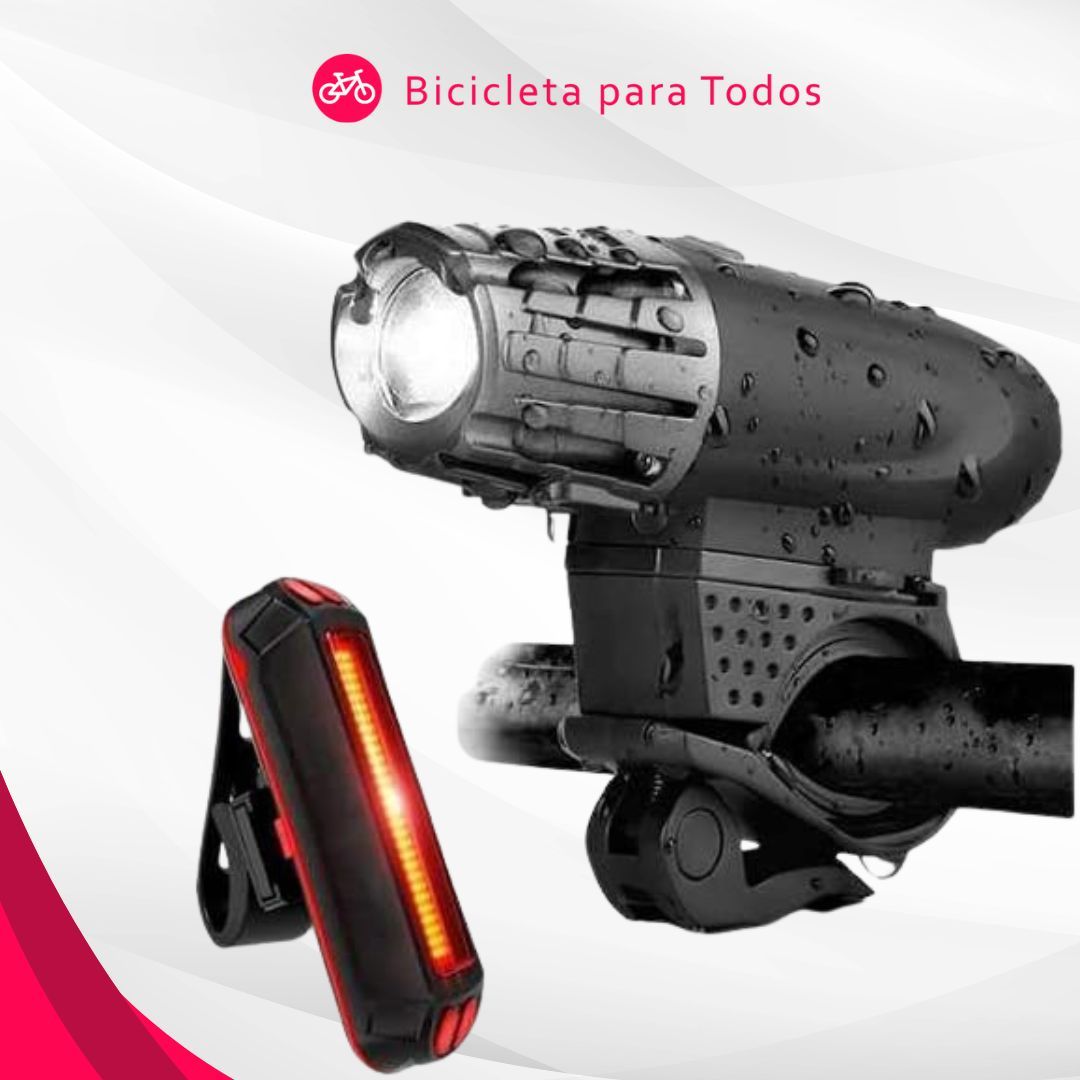 Farol JWS para bicicleta com fundo cinza