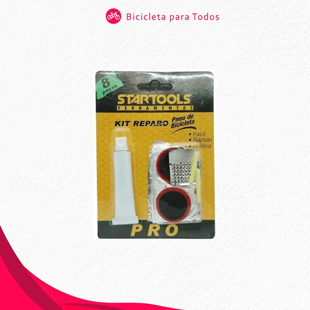 adesivo, cola e lixas para remendar pneu de bike