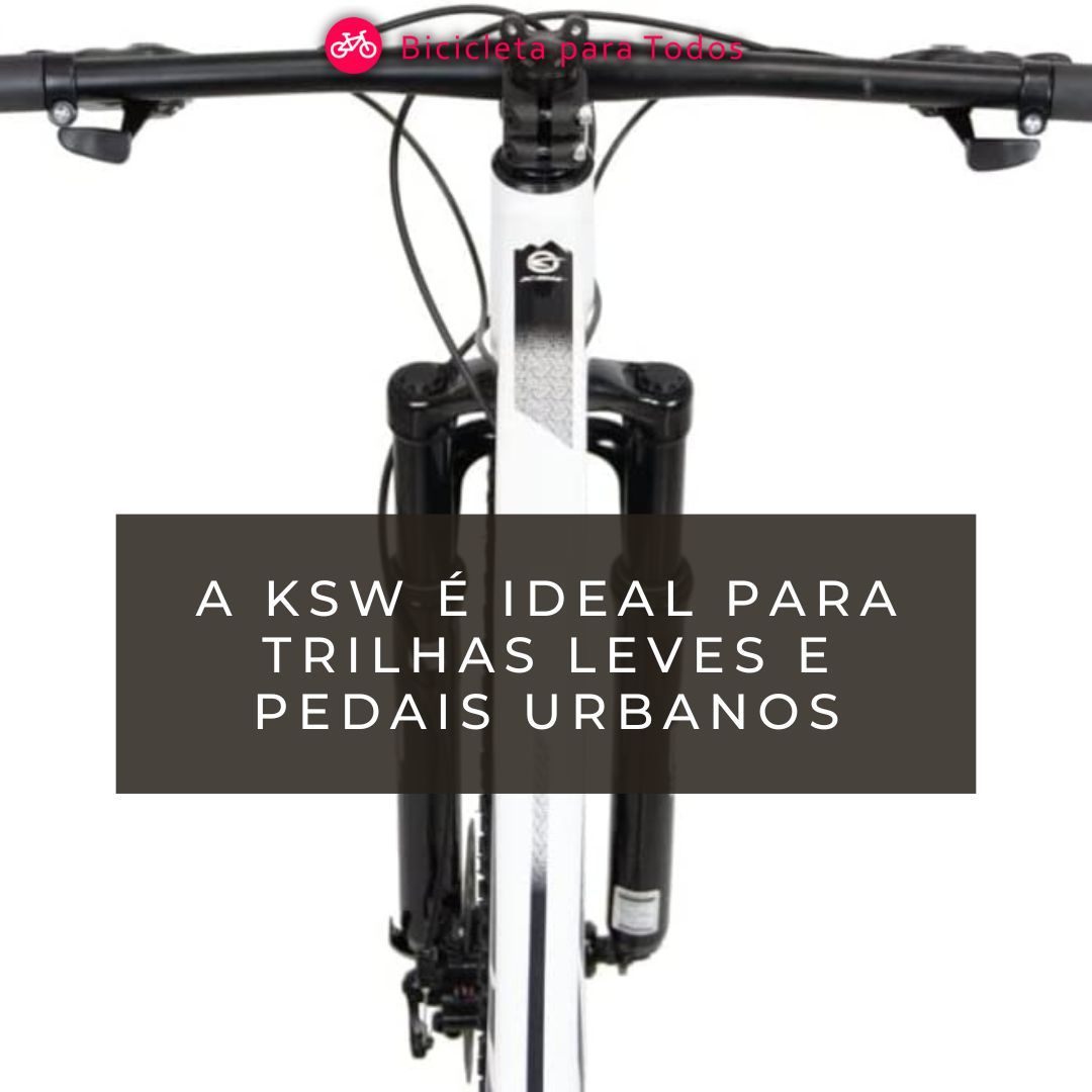 foto com legenda a ksw é ideal para trilhas leves e pedais urbanos