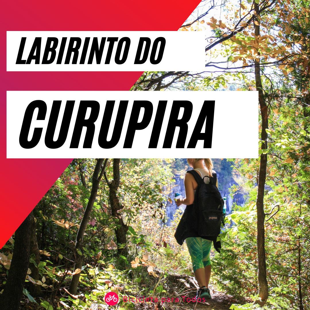 foto de mulher em trilha com legenda labirinto do curupira