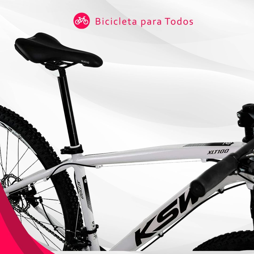 foto da bike mostrando guidão, quadro e selim