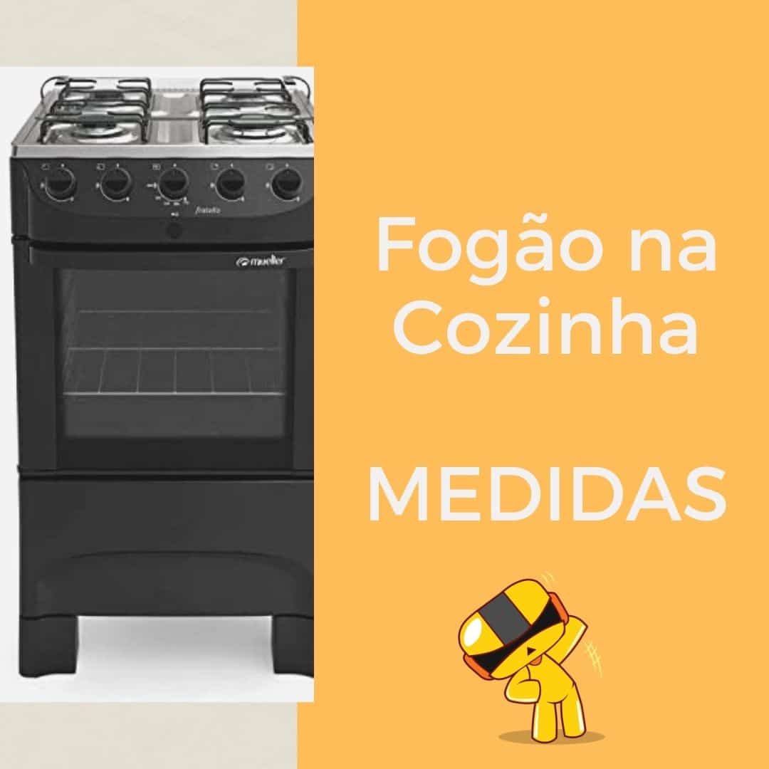 medida fogão na cozinha