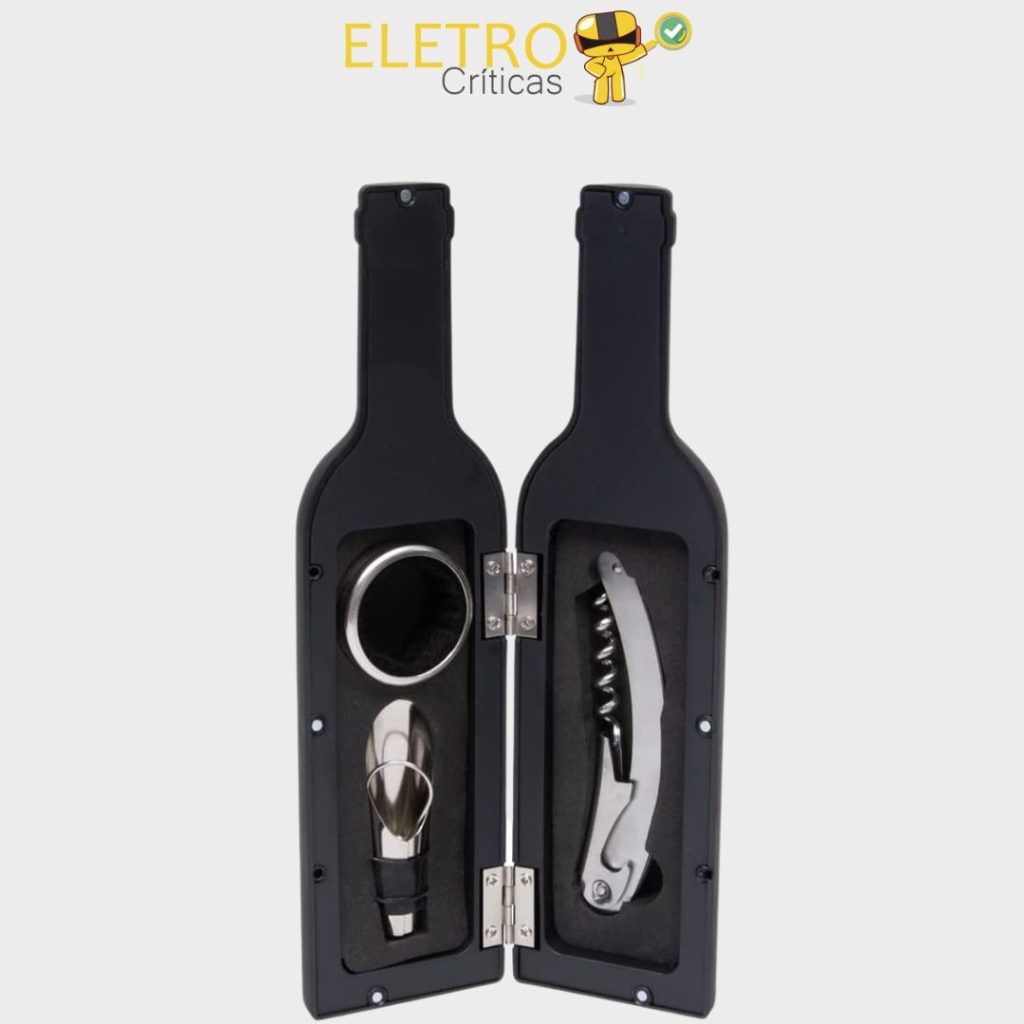foto de um kit para garrafa de vinho