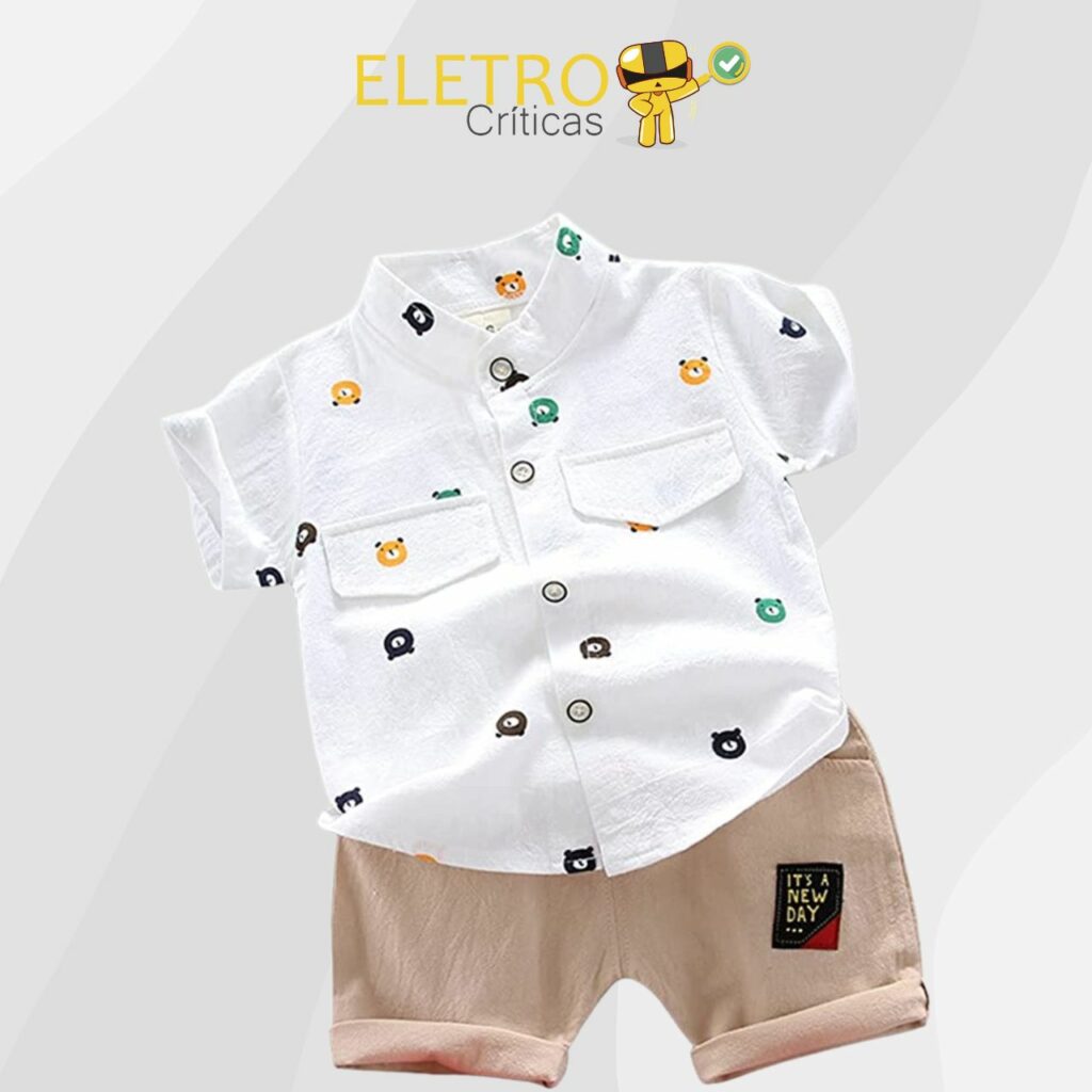 foto de conjunto para meninos com camisa e short