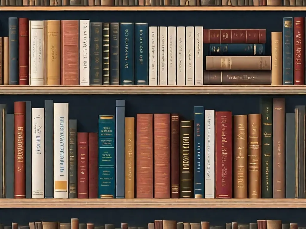 Uma imagem de uma estante de livros com uma mistura de textos filosóficos clássicos e obras literárias-primas. Os livros estão dispostos lado a lado, simbolizando a interconexão e a relação simbiótica entre filosofia e literatura. A imagem captura a ideia de que a literatura frequentemente explora conceitos filosóficos e que a filosofia