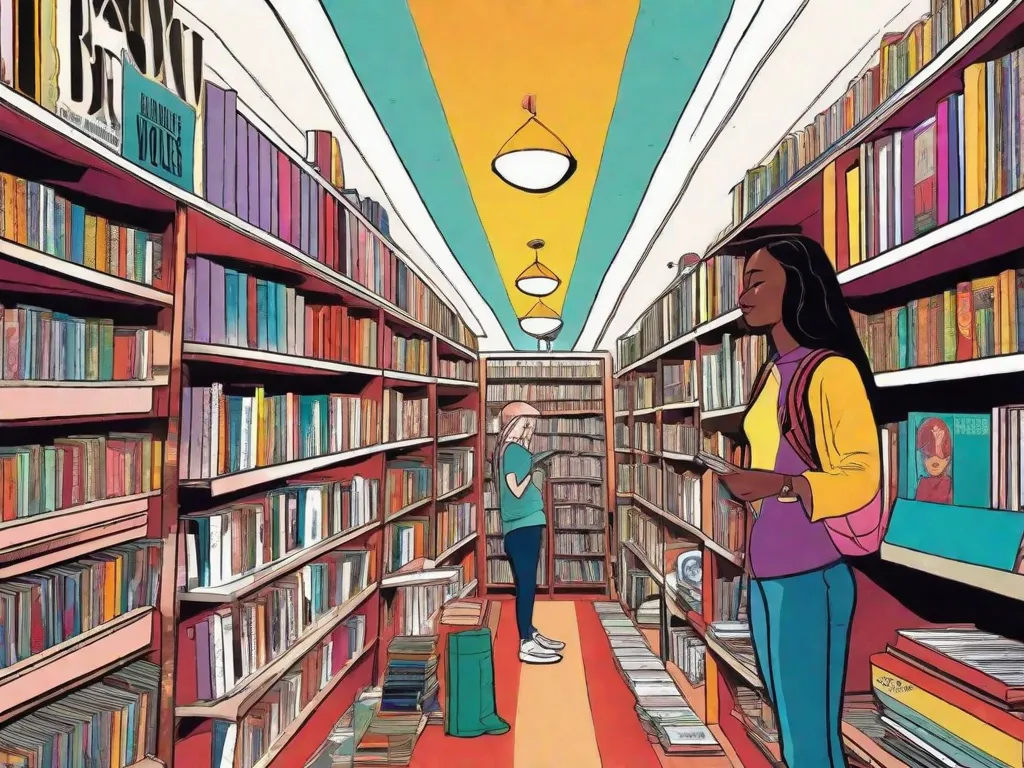 Descrição da Imagem: Uma ilustração vibrante e dinâmica que mostra um grupo diversificado de personagens de diversos romances gráficos. Eles são retratados em ação, com cores vivas e detalhes intricados, capturando a essência de suas histórias e personalidades únicas. A imagem reflete a importância dos romances gráficos na cultura pop, pois oferecem uma experiência de narrativa visualmente cativante