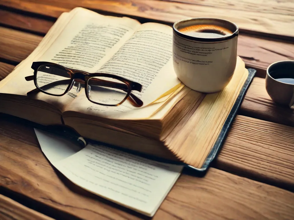 Descrição da imagem:
Um jovem estudante está sentado em uma mesa de madeira, cercado por pilhas de livros e papéis. Eles têm uma expressão pensativa no rosto enquanto analisam uma obra literária, com uma caneta na mão e um bloco de notas aberto à sua frente. As prateleiras atrás deles estão cheias de romances clássicos, mostrando o rico mundo da literatura esper
