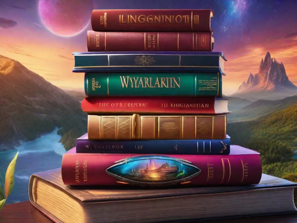 Uma estante colorida repleta de uma variedade de livros envolventes e cativantes para jovens leitores. Os livros vão desde aventura e fantasia até histórias educativas e inspiradoras, atraindo as crianças para explorar o mundo mágico da leitura.