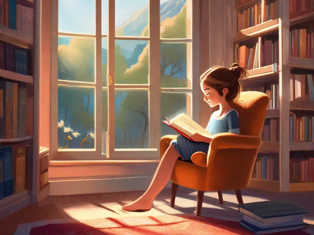 Uma imagem em close-up de uma pilha de livros coloridos, representando uma coleção diversificada de literatura infantil e juvenil. Os livros estão abertos, revelando páginas cheias de ilustrações vibrantes e histórias cativantes. Essa imagem simboliza o papel poderoso que a literatura infantil desempenha no desenvolvimento emocional e no estímulo à imaginação.