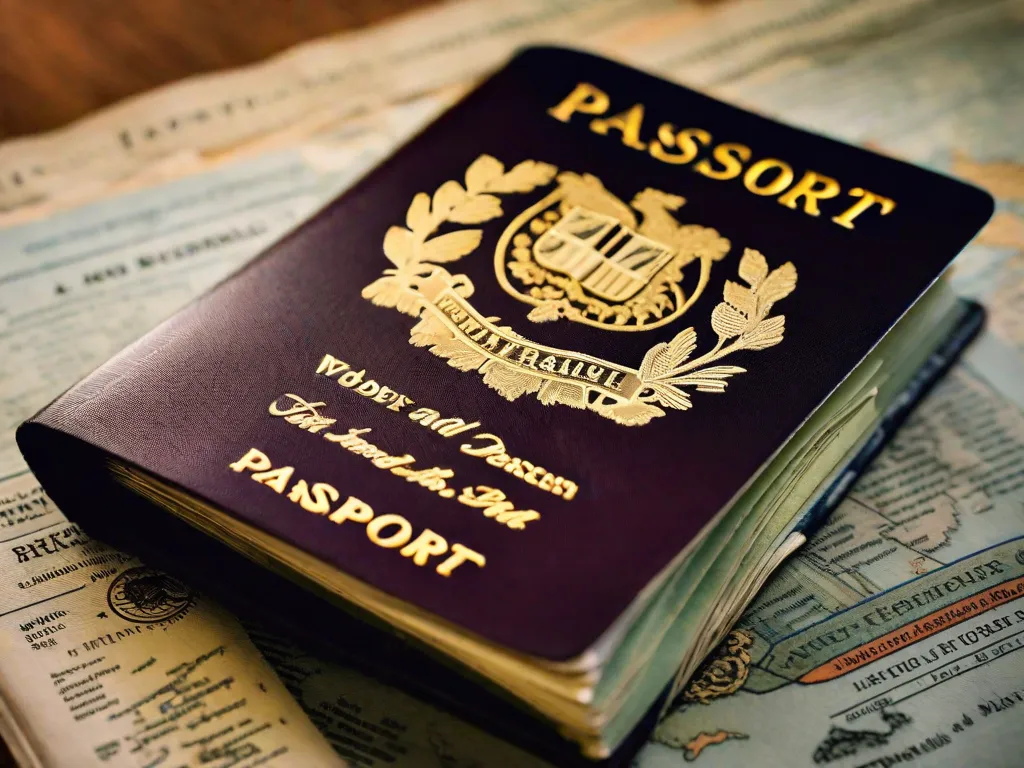 Uma imagem em close-up de um passaporte muito usado, cercado por uma pilha de livros, cada um representando um destino literário diferente. Os títulos incluem clássicos como 