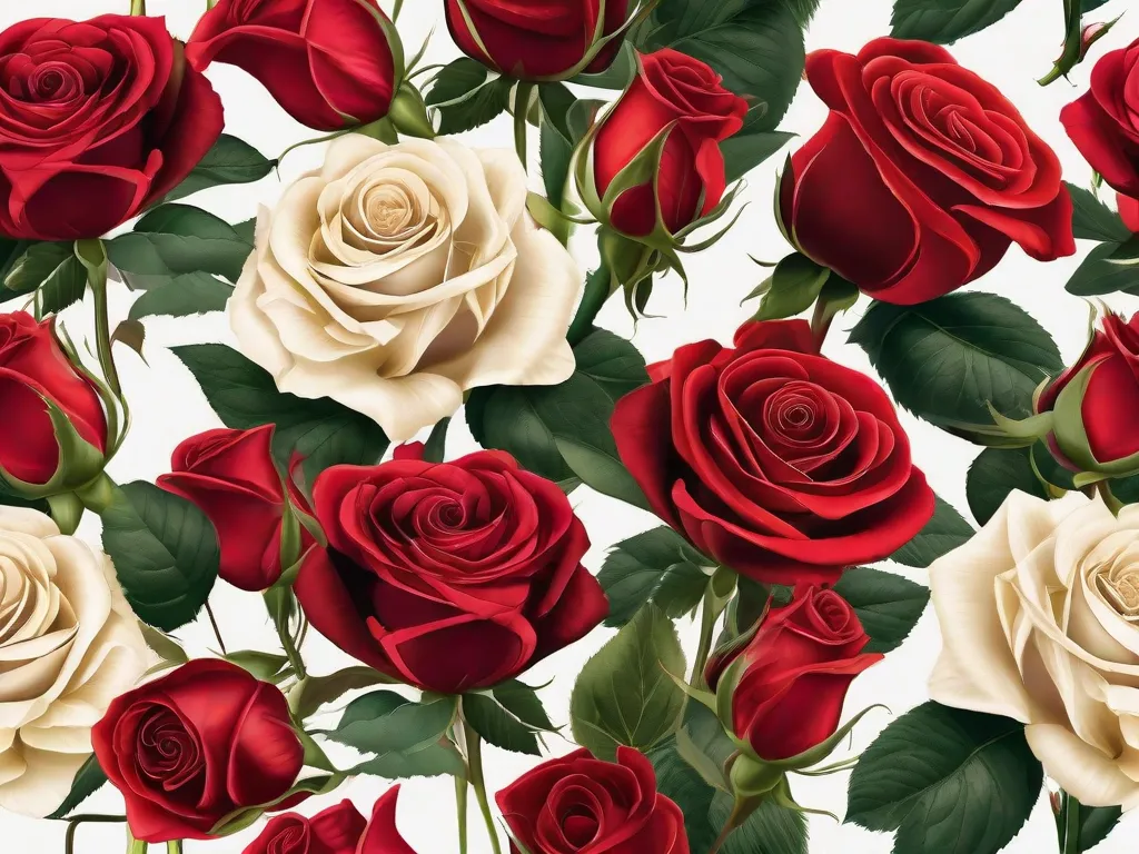 Uma imagem em close-up de um lindo buquê de rosas vermelhas vibrantes, simbolizando amor e paixão. Cada rosa está em plena floração, exalando sua fragrância cativante. As pétalas estão perfeitamente formadas, representando a perfeição do amor encontrada nas páginas dos sete livros recomendados.