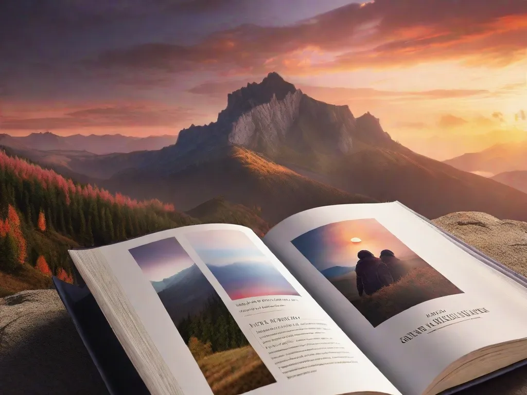 Descrição da imagem: Uma fotografia em close-up das mãos de uma pessoa segurando um livro, com uma lágrima escorrendo por sua bochecha. A capa do livro apresenta um belo pôr do sol sobre uma cadeia de montanhas, simbolizando a jornada emocional que aguarda nas páginas.