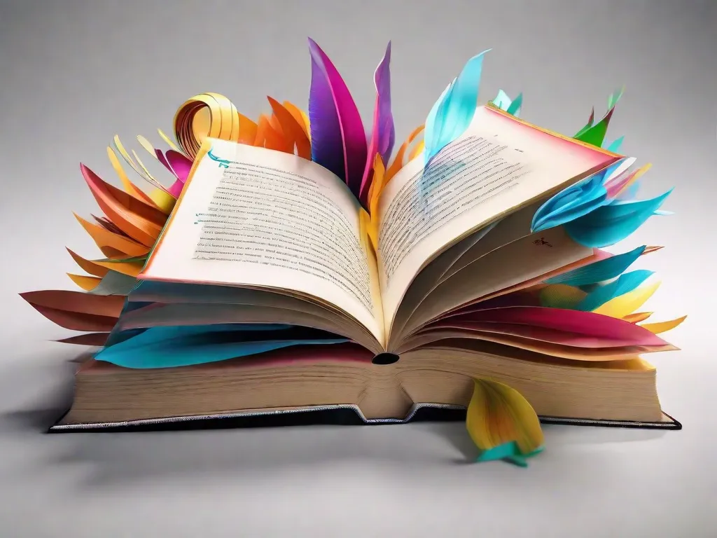 Descrição da imagem: Uma fotografia em close-up de uma mesa de madeira com sete livros de poesia lindamente encadernados, arranjados de forma ordenada em cima. Cada livro tem uma capa vibrante diferente, exibindo uma variedade de cores e designs artísticos. A luz do sol ilumina suavemente os livros, lançando um brilho quente, convidando os leitores