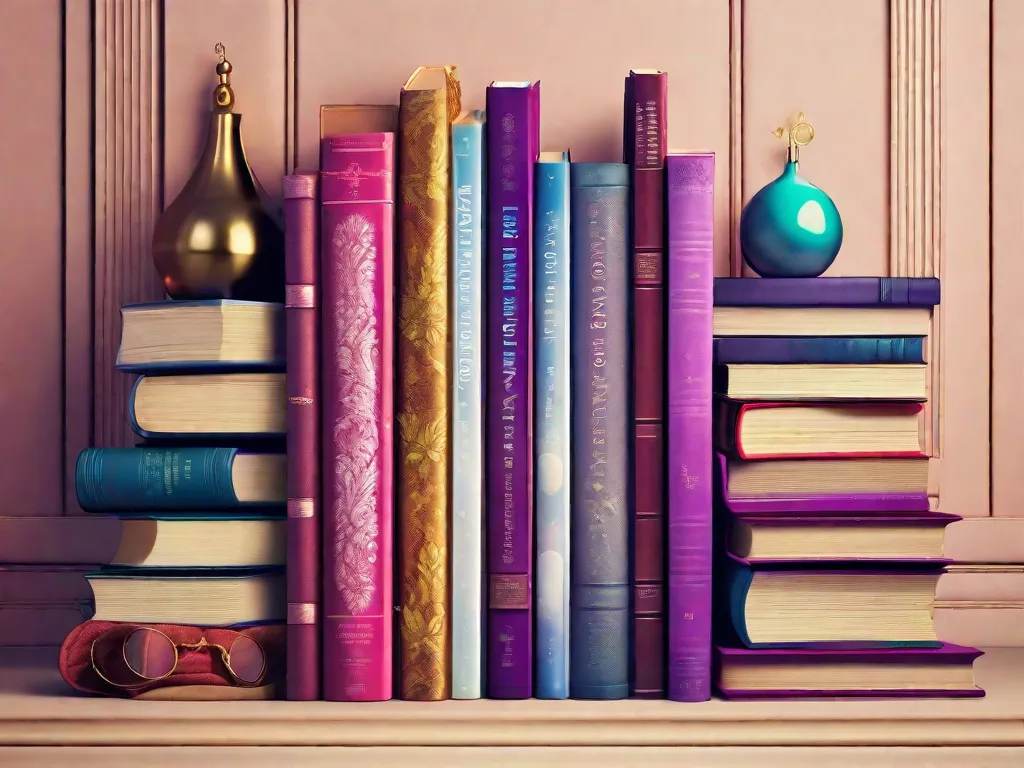 Descrição da imagem: Uma pilha de livros com capas vibrantes, cada um representando um gênero e mundo diferente. De uma terra de fantasia encantadora a uma cidade futurista de ficção científica, esses livros convidam os leitores a embarcar em aventuras emocionantes através do poder da imaginação.