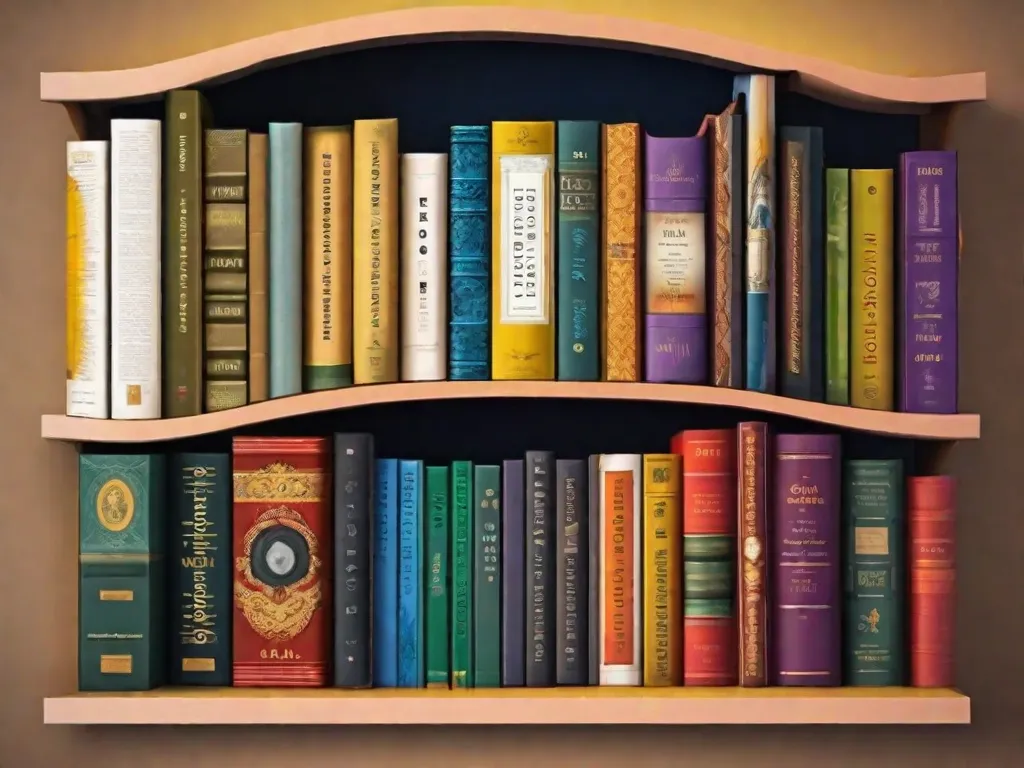 Uma foto de uma prateleira cheia de livros coloridos, representando uma coleção diversa de literatura brasileira. Cada capa de livro exibe as histórias e perspectivas únicas que compõem o rico patrimônio literário do Brasil. A imagem convida os leitores a explorar e se envolver com essas obras cativantes antes que o tempo acabe.