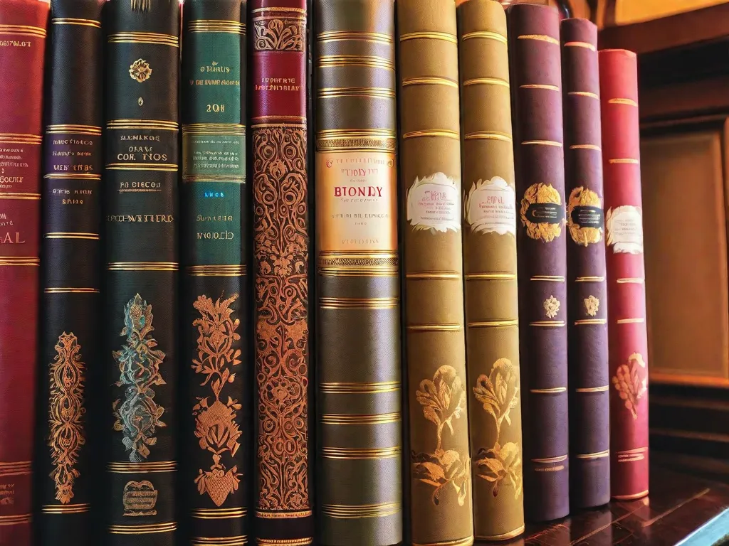 Descrição da imagem: Uma fotografia em close-up de uma pilha de sete livros de poesia, lindamente encadernados. Cada livro possui um design de capa único, exibindo cores vibrantes e padrões intricados. Os livros estão arrumados de forma organizada, criando uma composição visualmente atraente. A imagem evoca uma sensação de antecipação e convida os leitores a explor