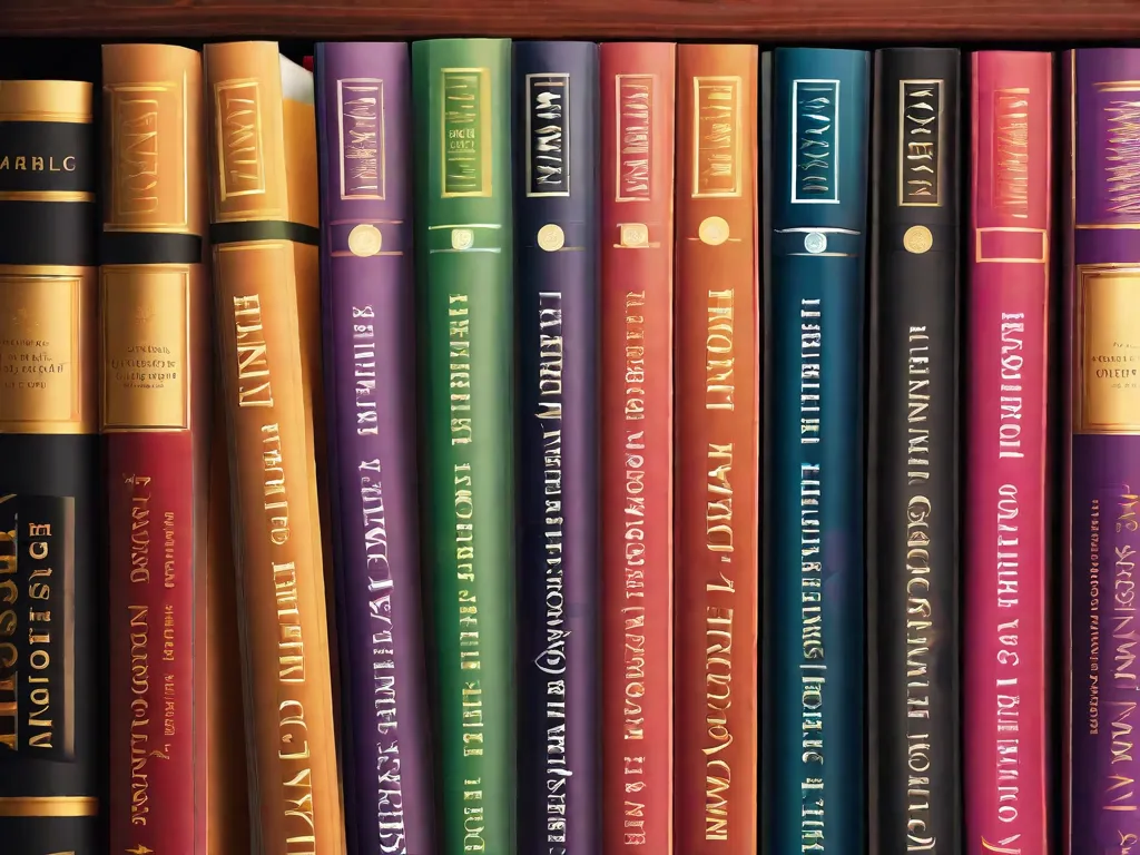 Descrição da imagem: Uma pilha de 10 livros com capas vibrantes está sobre uma mesa de madeira. Cada livro representa um aspecto diferente do crescimento pessoal e da autotransformação. Os títulos variam de 