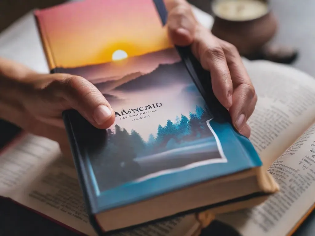 Descrição da imagem: Um close das mãos de uma pessoa segurando um livro com uma capa vibrante. Os dedos da pessoa estão levemente curvados ao redor do livro, indicando empolgação e antecipação. O fundo está desfocado, enfatizando o foco no livro e nas emoções que ele evoca.