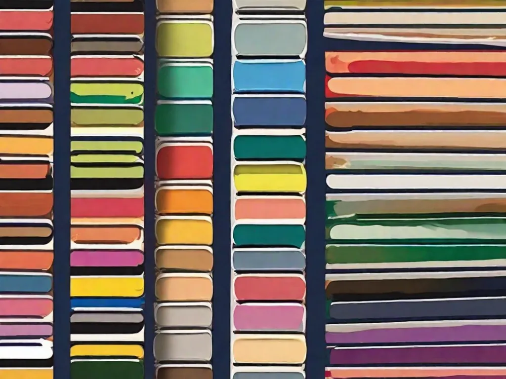 Descrição da imagem: Uma fotografia em close-up de uma mesa de madeira com vários materiais de arte espalhados por ela. A mesa é iluminada por uma luz suave e natural vinda de uma janela próxima. Entre os materiais estão pincéis, tubos de tinta, cadernos de desenho e uma pilha de sete livros intitulados