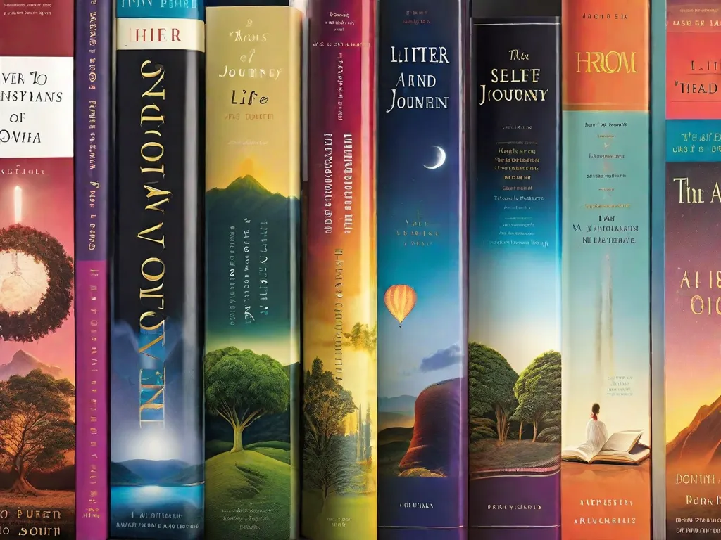 Descrição da imagem: Uma pilha de sete livros com capas vibrantes, cada um representando um gênero e tema diferente. Os títulos estão em destaque, mostrando seu potencial para transformar a vida de alguém. Os livros variam de autoajuda e desenvolvimento pessoal a filosofia e literatura, prometendo uma jornada de crescimento e iluminação.