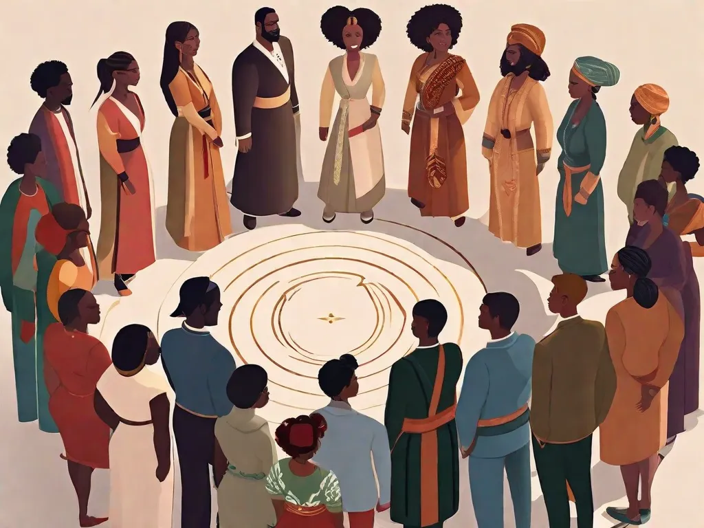 Descrição: Uma imagem de pessoas diversas em pé juntas, representando diferentes raças, gêneros e culturas. Elas estão de mãos dadas e formando um círculo, simbolizando a união e a quebra de preconceitos e estereótipos. A imagem transmite a mensagem de abraçar a diversidade e promover a inclusão na sociedade.