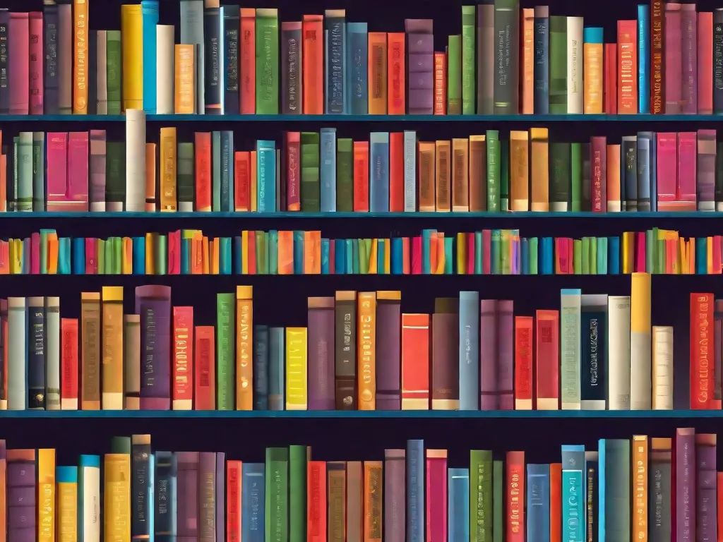 Descrição da imagem: Um close-up de uma estante de livros cheia de livros coloridos. Cada livro possui um design de capa único, representando diferentes gêneros e temas. Os livros estão dispostos de maneira a criar um belo mosaico de palavras e histórias, simbolizando o poder da literatura em conectar corações e transformar vidas.
